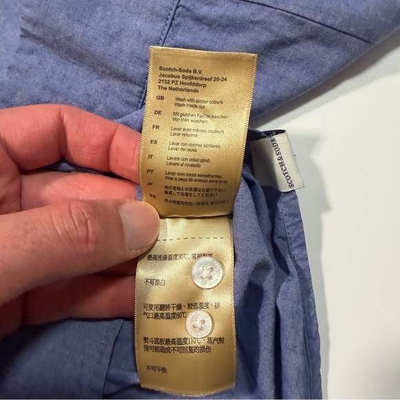 Scotch & Soda‎ Men's Casual Indigo Long Sleeve Button-Down Shirt Size Large - Picture 5 of 9